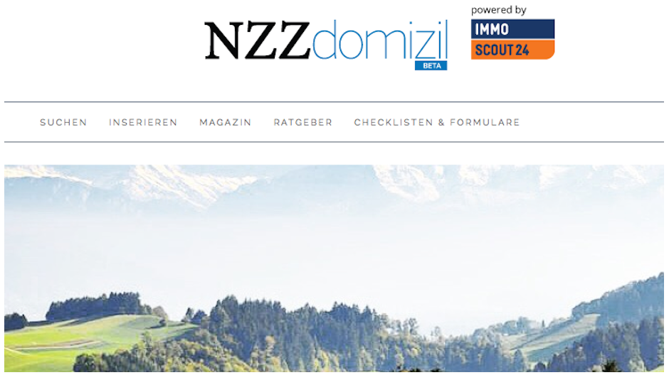 NZZ: NZZ Domizil erscheint in neuem Design
