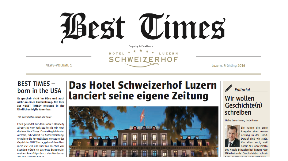 Schweizerhof: Luzerner Nobelhotel lanciert «Best Times»