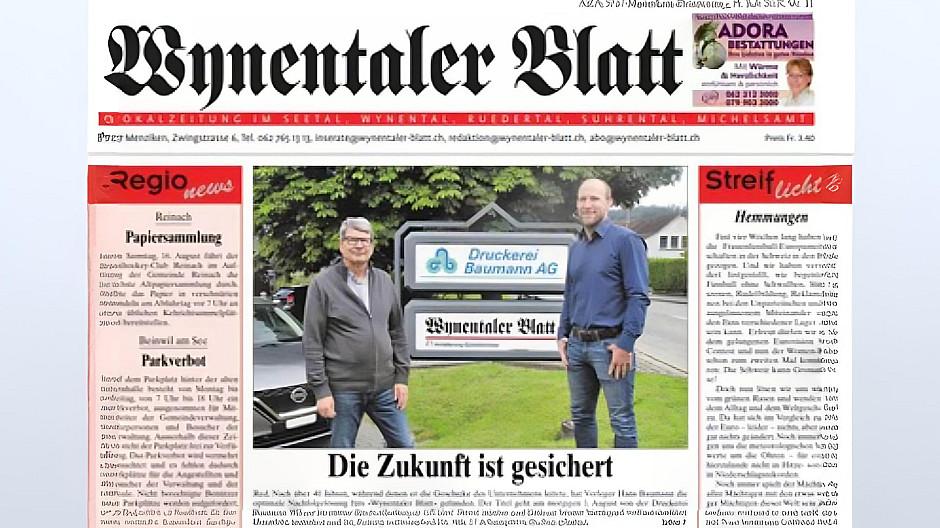 Wynentaler Blatt: Aargauer Regionalzeitung wechselt den Besitzer