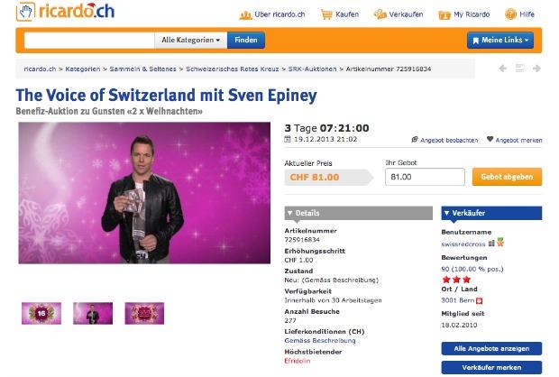 SRG: Promi-Versteigerung auf ricardo.ch