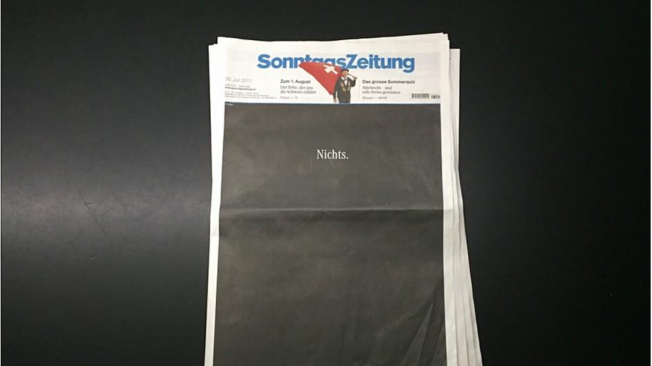 Sonntagszeitung: Mercedes-Werbung auf der ganzen Front