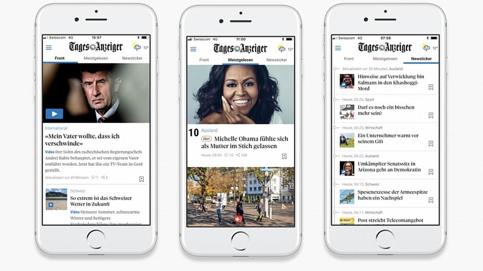 Tamedia: Neue App für Newsportale lanciert