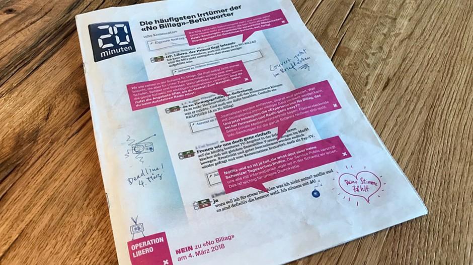 No Billag: Operation Libero lanciert Schlussmobilisierung